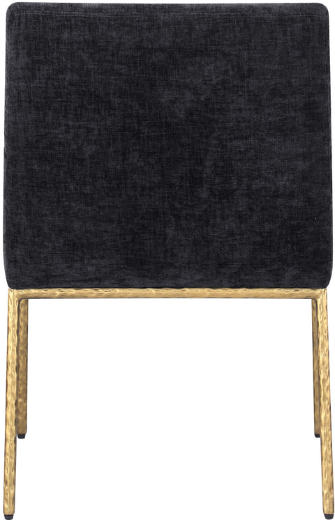 Florence Black Chenille Fabric Upholstered Dining Arm Chair , 2-Piece (Style 2)