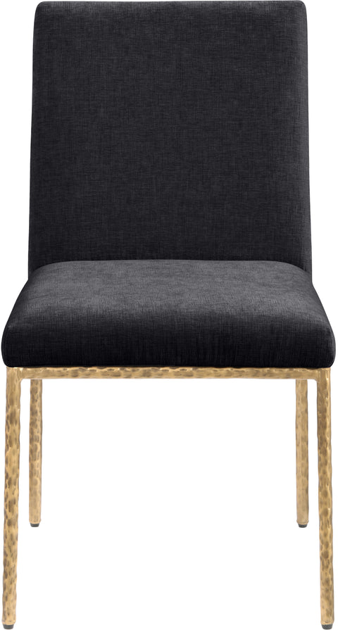 Florence Black Chenille Fabric Upholstered Dining Side Chair , 2-Piece (Style 2)