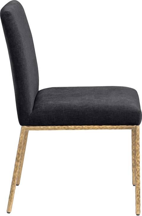 Florence Black Chenille Fabric Upholstered Dining Side Chair , 2-Piece (Style 2)