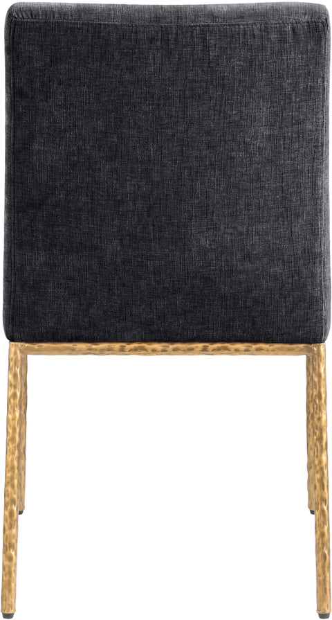 Florence Black Chenille Fabric Upholstered Dining Side Chair , 2-Piece (Style 2)