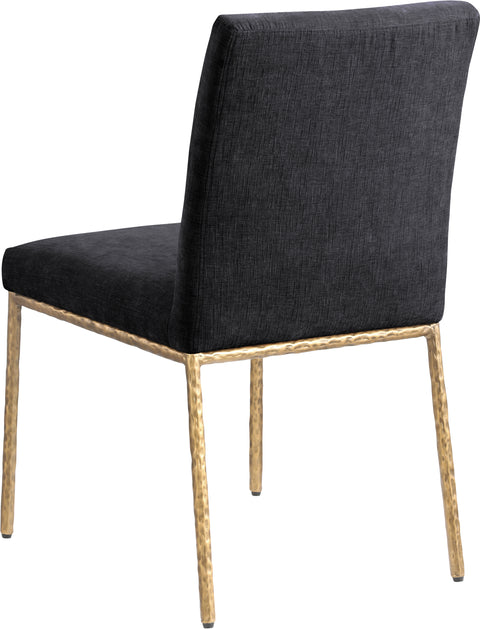 Florence Black Chenille Fabric Upholstered Dining Side Chair , 2-Piece (Style 2)