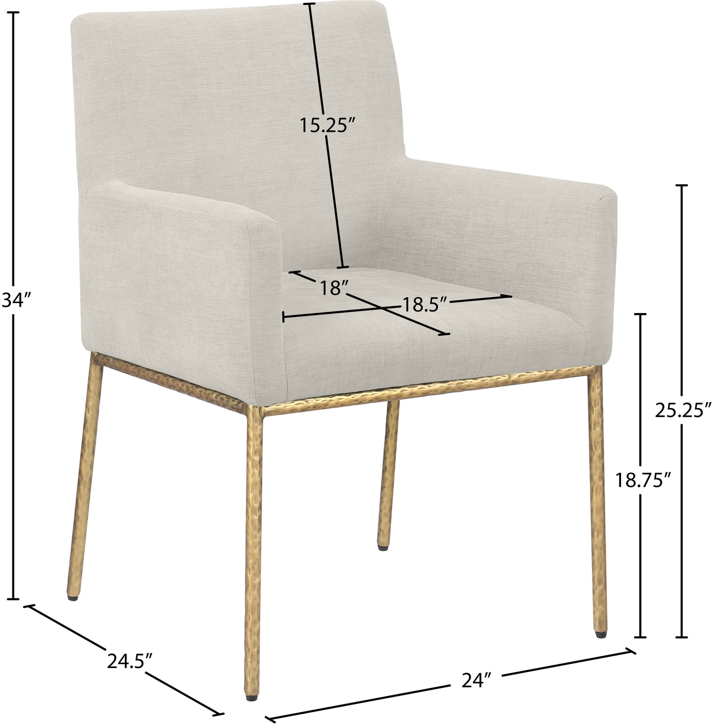 shiloh cream chenille fabric dining chair