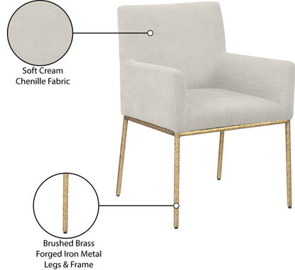 Shiloh Cream Chenille Fabric Dining Chair