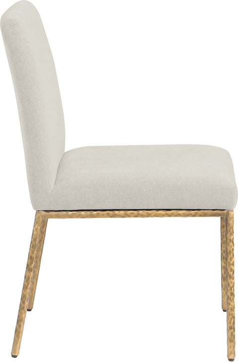 Florence Cream Chenille Fabric Upholstered Dining Side Chair , 2-Piece (Style 2)