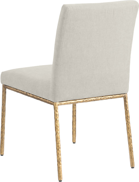 Florence Cream Chenille Fabric Upholstered Dining Side Chair , 2-Piece (Style 2)