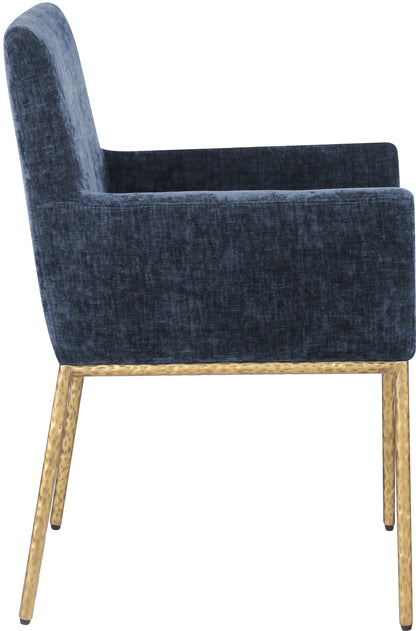 Shiloh Navy Chenille Fabric Dining Chair