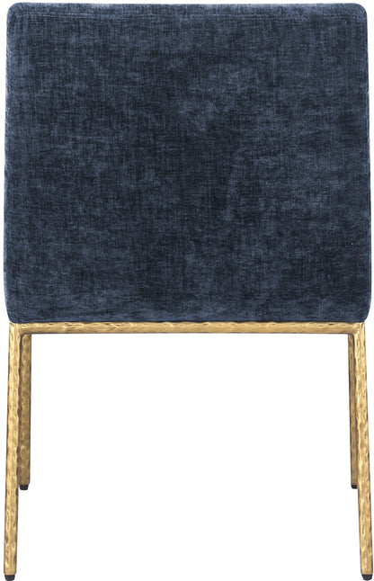 Shiloh Navy Chenille Fabric Dining Chair