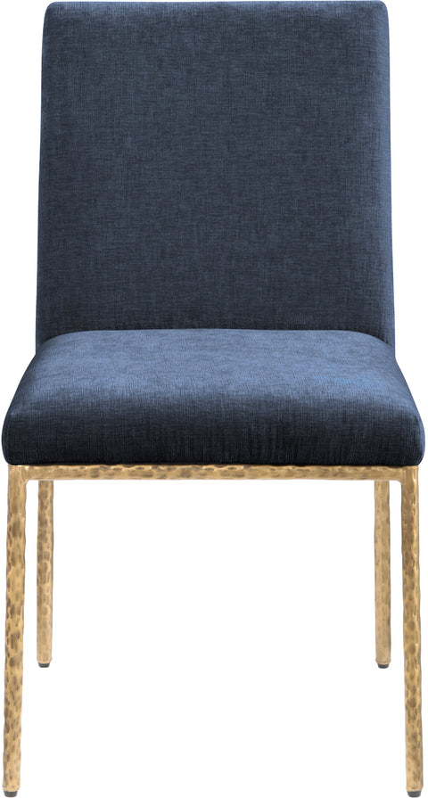 Florence Navy Chenille Fabric Upholstered Dining Side Chair , 2-Piece (Style 1)