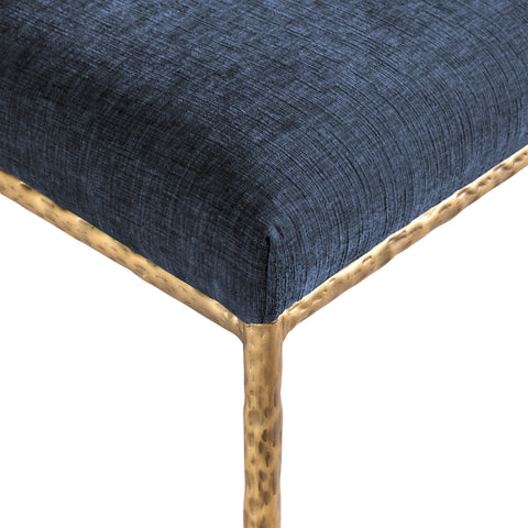 Florence Navy Chenille Fabric Upholstered Dining Side Chair , 2-Piece (Style 1)