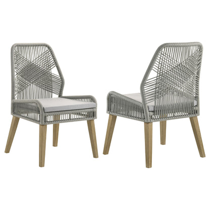 Shelly Woven Rope Dining Side Chairs Grey (Set of 2)Grey