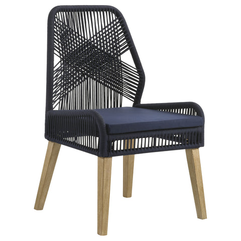 Shelly Woven Rope Dining Side Chairs Dark Navy (Set of 2)Dark Navy