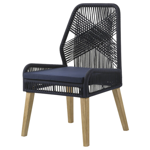 Shelly Woven Rope Dining Side Chairs Dark Navy (Set of 2)Dark Navy