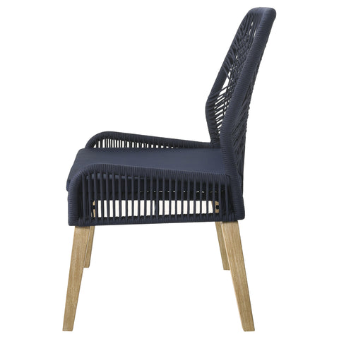 Shelly Woven Rope Dining Side Chairs Dark Navy (Set of 2)Dark Navy