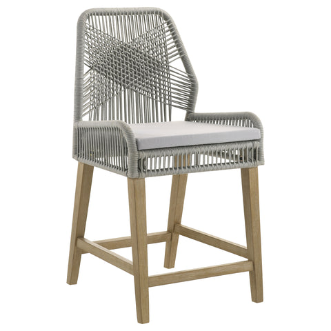 Shelly Woven Rope Counter Chair with Cushion Grey (Set of 2)Grey