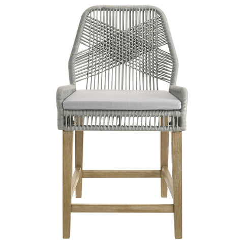 Shelly Woven Rope Counter Chair with Cushion Grey (Set of 2)Grey