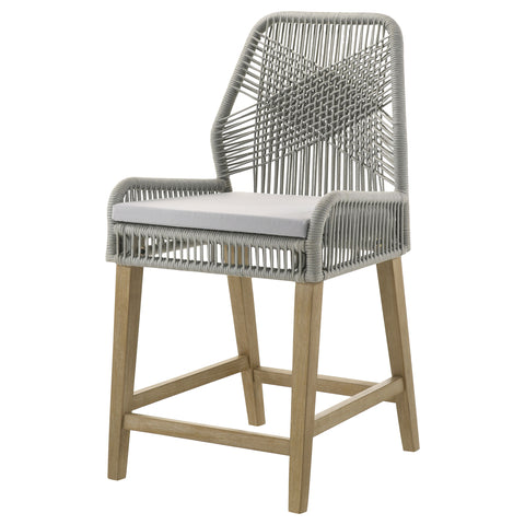 Shelly Woven Rope Counter Chair with Cushion Grey (Set of 2)Grey