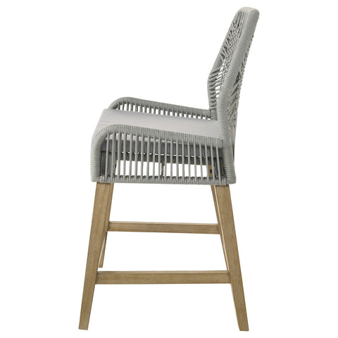 Shelly Woven Rope Counter Chair with Cushion Grey (Set of 2)Grey