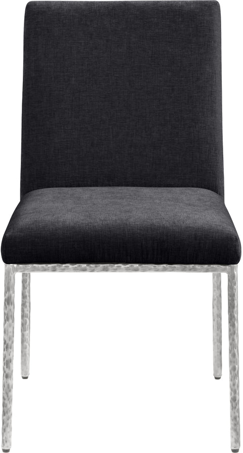Florence Black Chenille Fabric Upholstered Dining Side Chair , 2-Piece (Style 3)