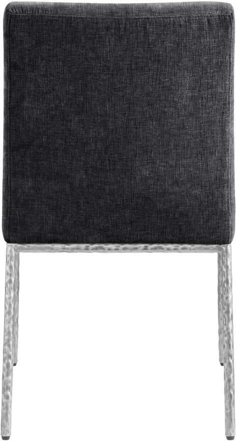 Florence Black Chenille Fabric Upholstered Dining Side Chair , 2-Piece (Style 3)
