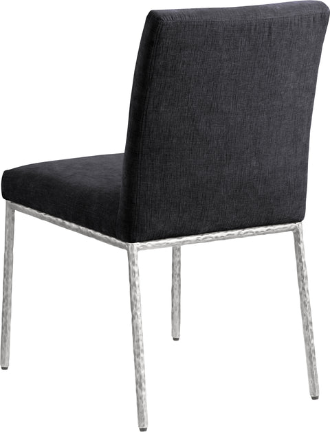 Florence Black Chenille Fabric Upholstered Dining Side Chair , 2-Piece (Style 3)