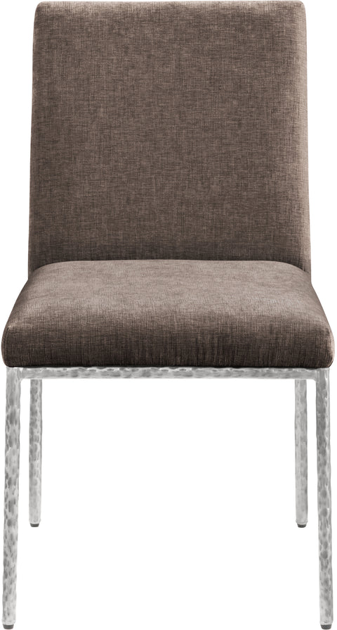 Florence Brown Chenille Fabric Upholstered Dining Side Chair , 2-Piece (Style 2)