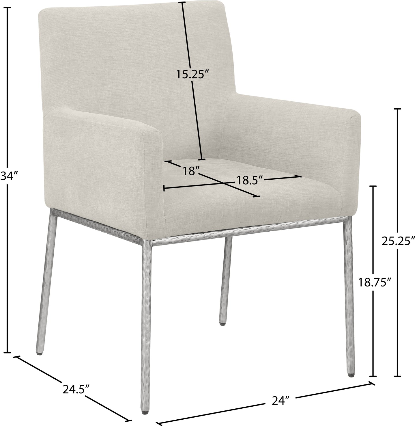 shiloh cream chenille fabric dining chair