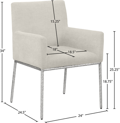 Shiloh Cream Chenille Fabric Dining Chair