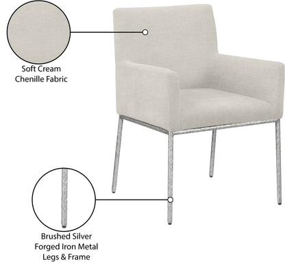 Shiloh Cream Chenille Fabric Dining Chair