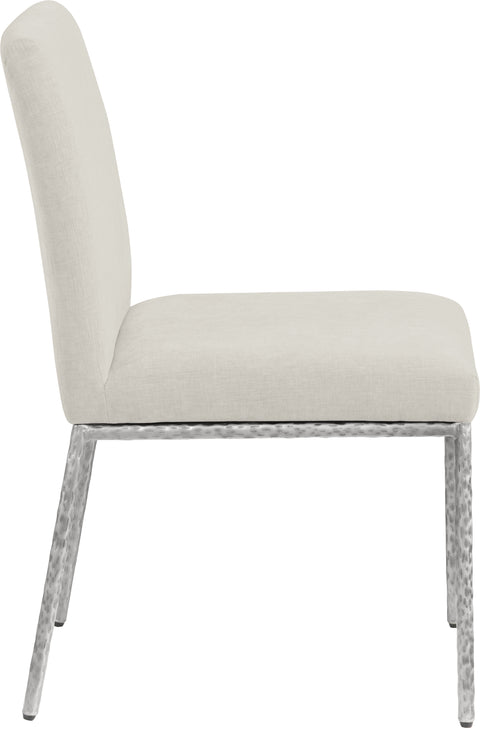 Florence Cream Chenille Fabric Upholstered Dining Side Chair , 2-Piece (Style 3)