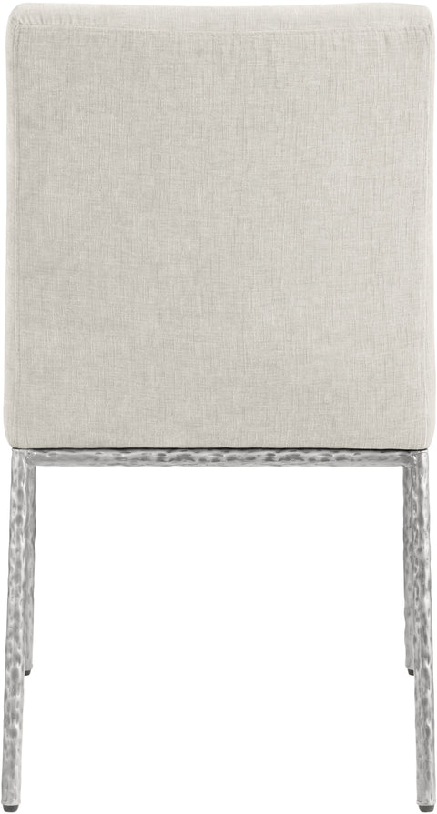 Florence Cream Chenille Fabric Upholstered Dining Side Chair , 2-Piece (Style 3)