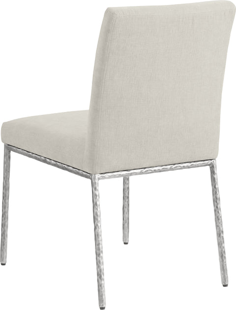Florence Cream Chenille Fabric Upholstered Dining Side Chair , 2-Piece (Style 3)