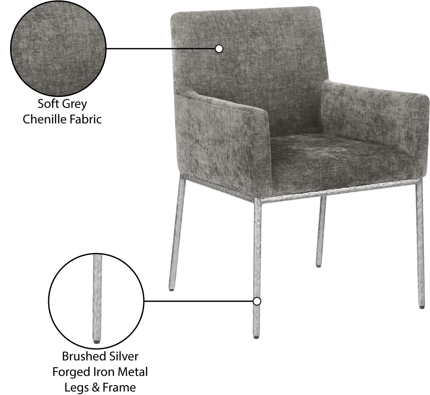 shiloh grey chenille fabric dining chair