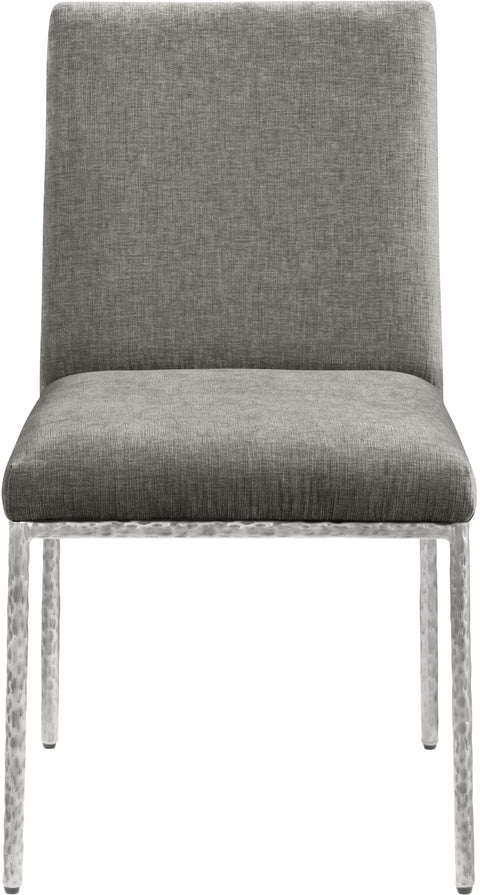Florence Grey Chenille Fabric Upholstered Dining Side Chair , 2-Piece (Style 2)