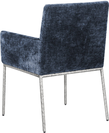 Shiloh Navy Chenille Fabric Dining Chair