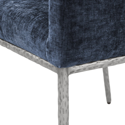 Shiloh Navy Chenille Fabric Dining Chair