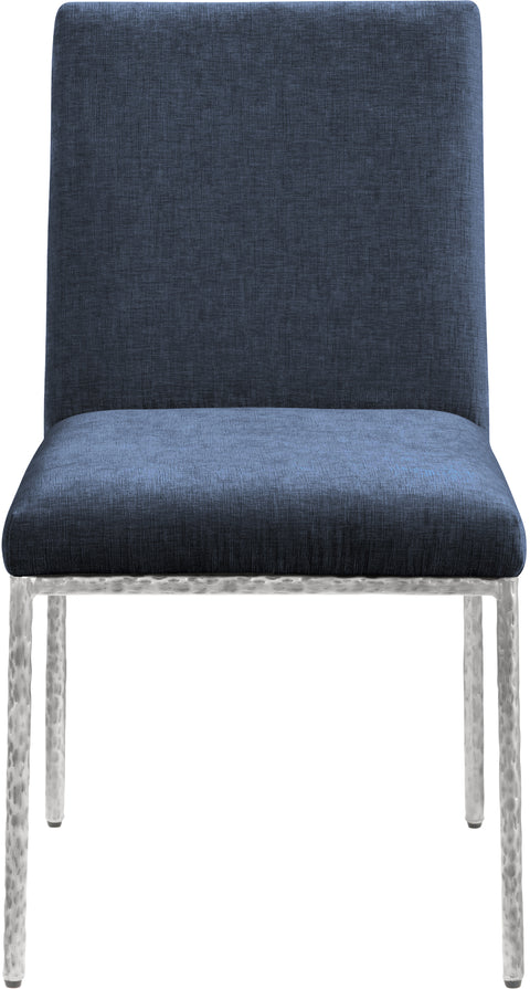 Florence Navy Chenille Fabric Upholstered Dining Side Chair , 2-Piece (Style 2)