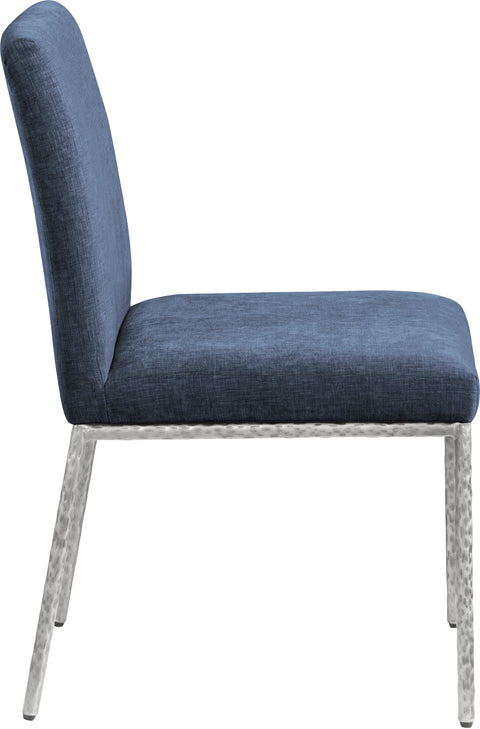 Florence Navy Chenille Fabric Upholstered Dining Side Chair , 2-Piece (Style 2)