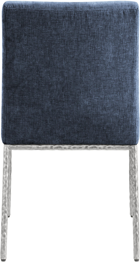 Florence Navy Chenille Fabric Upholstered Dining Side Chair , 2-Piece (Style 2)