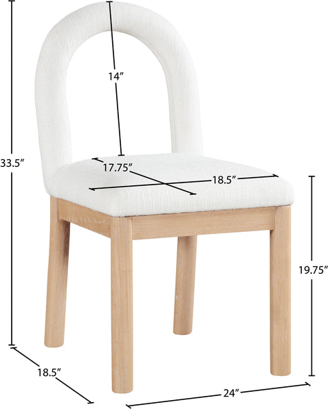Greer Cream Linen Textured Fabric Upholstered Dining Chair , 1 Piece (Style 1)