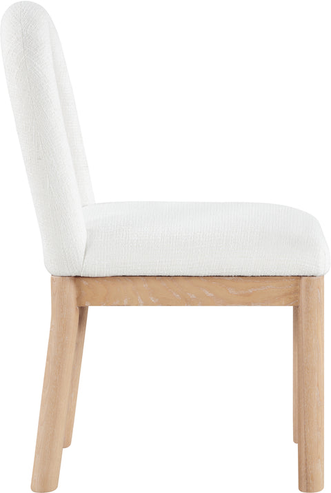 Greer Cream Linen Textured Fabric Upholstered Dining Chair , 1 Piece (Style 1)