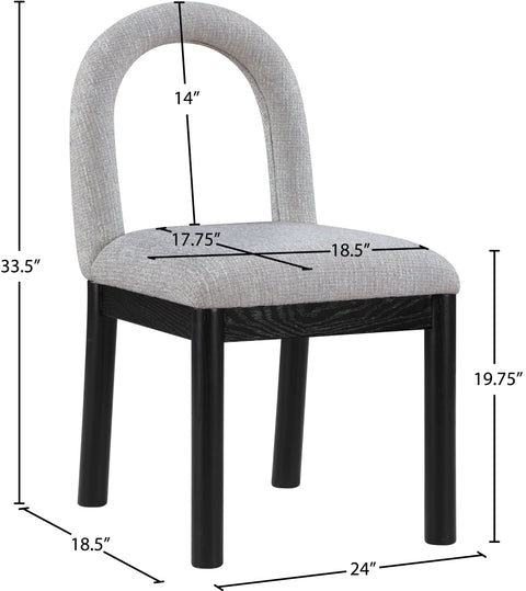 Noelle Linen Textured Fabric Upholstered Dining Chair, 1 Piece (Configuration 2)