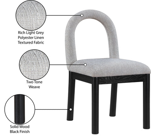 Noelle Linen Textured Fabric Upholstered Dining Chair, 1 Piece (Configuration 2)