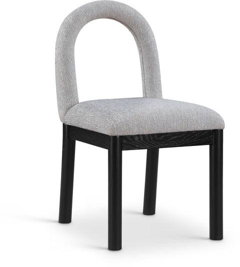 Noelle Linen Textured Fabric Upholstered Dining Chair, 1 Piece (Configuration 2)