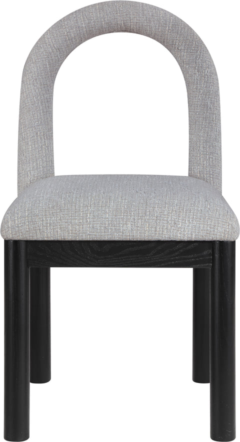 Noelle Linen Textured Fabric Upholstered Dining Chair, 1 Piece (Configuration 2)