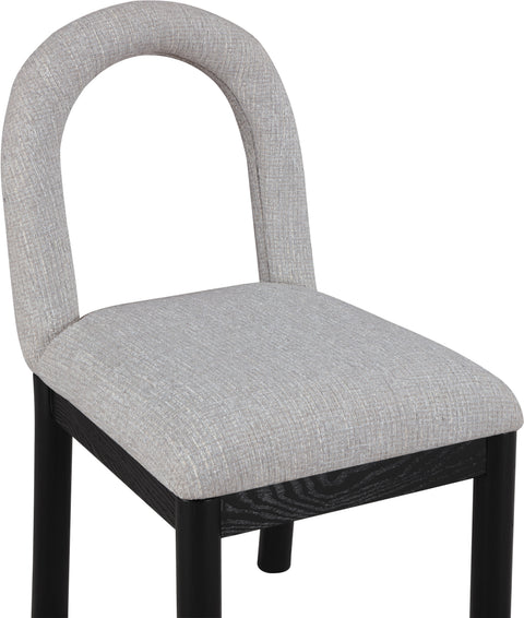 Noelle Linen Textured Fabric Upholstered Dining Chair, 1 Piece (Configuration 2)