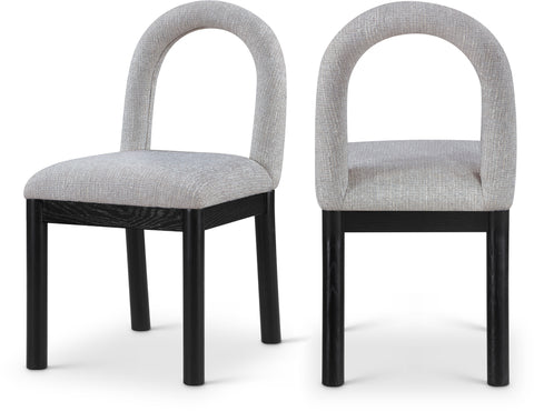Noelle Linen Textured Fabric Upholstered Dining Chair, 1 Piece (Configuration 2)