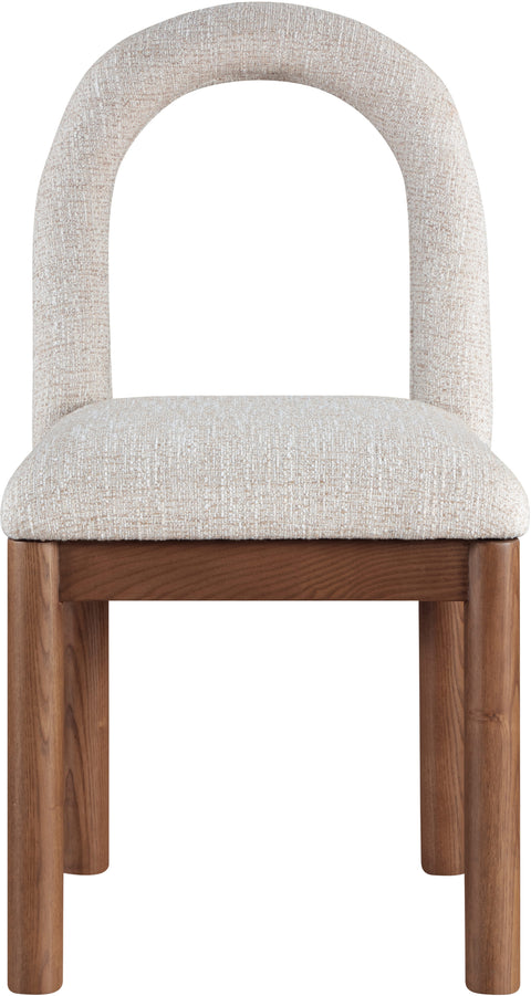Greer Beige Linen Textured Fabric Upholstered Dining Chair , 1 Piece (Style 2)