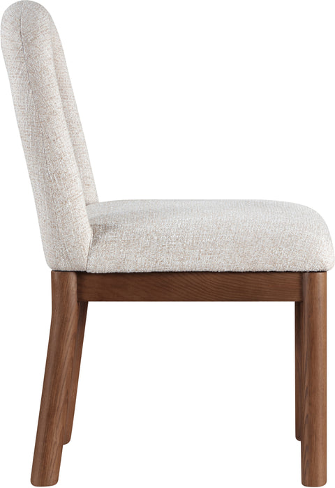 Greer Beige Linen Textured Fabric Upholstered Dining Chair , 1 Piece (Style 2)