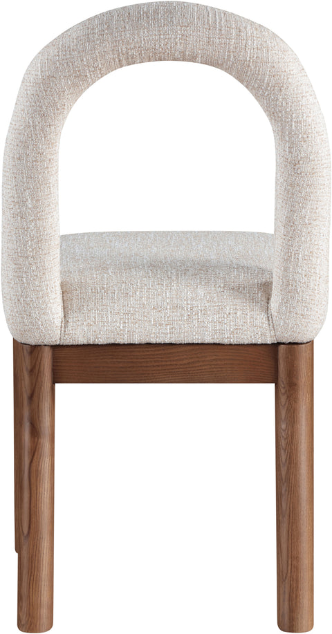 Greer Beige Linen Textured Fabric Upholstered Dining Chair , 1 Piece (Style 2)