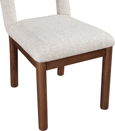Greer Beige Linen Textured Fabric Upholstered Dining Chair , 1 Piece (Style 2)
